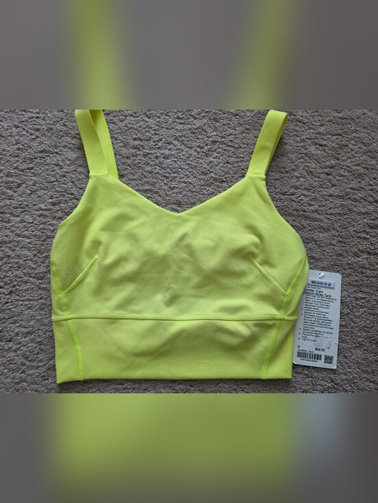 lululemon athletica Tops - NWT Lululemon Wunder Train Straight Strap Tank Electric Lemon 8
